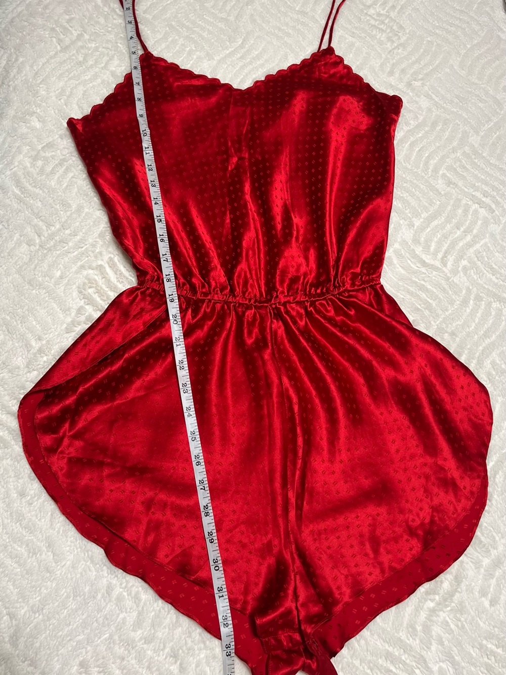 Vintage Galadriel 100% Silk Red Romper Teddy Lingerie Bodysuit Size L - Picture 15 of 15
